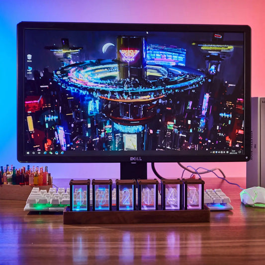ClocTeck Nixie Tube Clock โ RGB Digital Table Clock with USB Power & Alarm Function