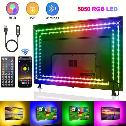USB LED Strip Light – 5V 5050 RGB Smart Strip with Bluetooth/WiFi & Alexa Compatibility (15m/20m)